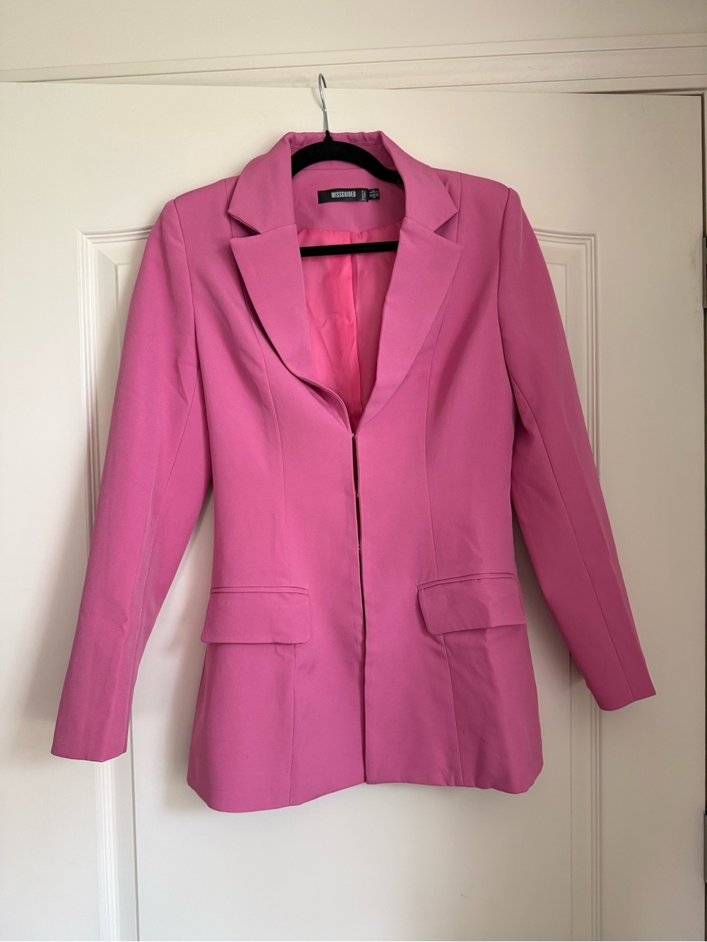 Missguided Hot Pink Structured Blazer Jacket